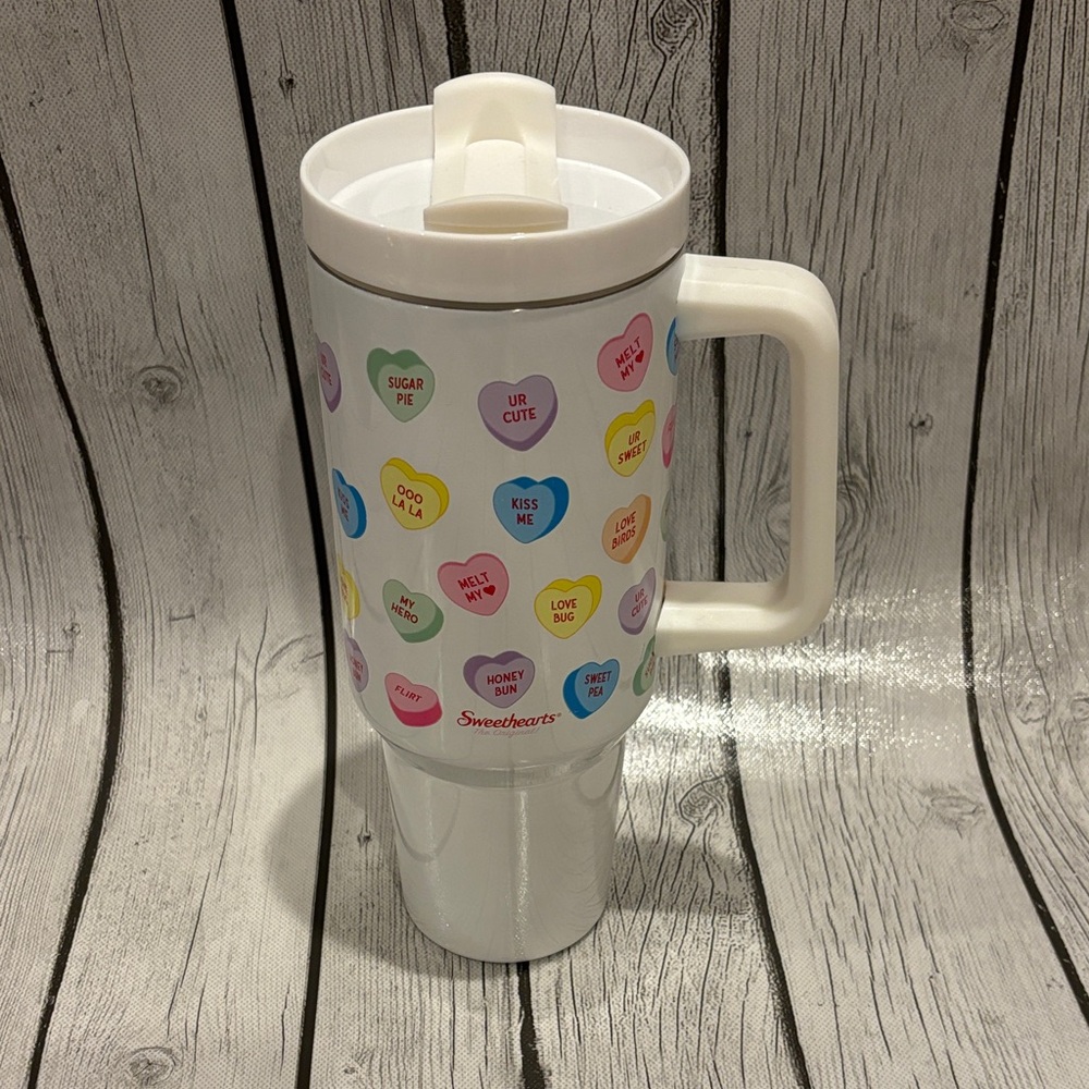 Sweethearts tumbler drink wear perfect for Valentine’s Day, heart, candy lovers